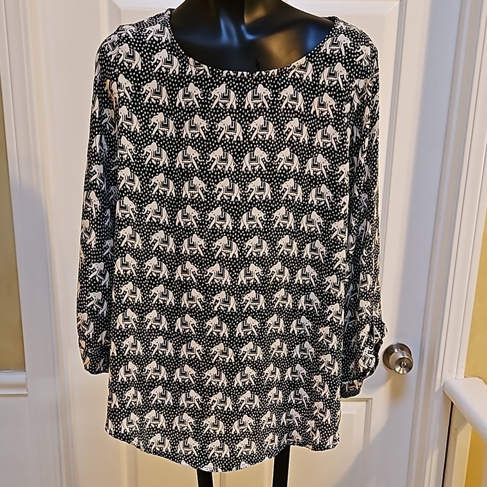 MIX Fun Elephant print blouse Top - M